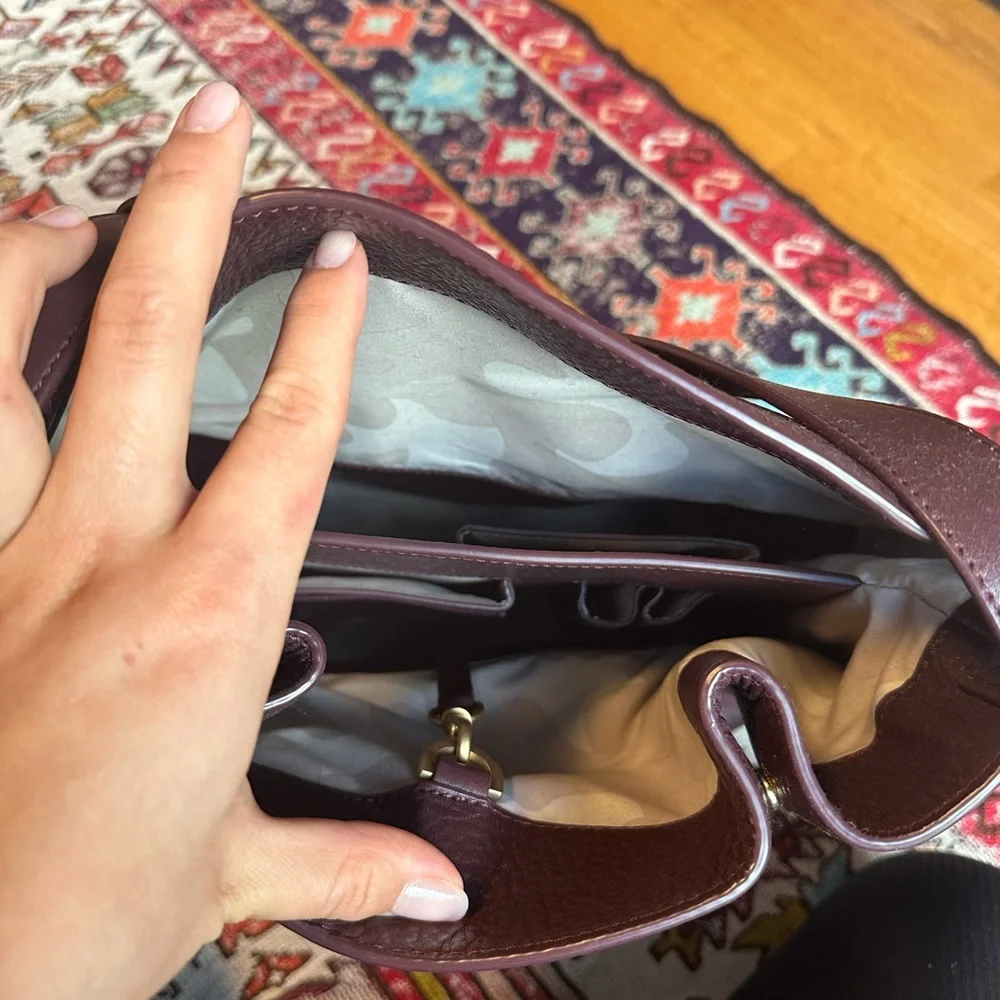 Dagne Dover Burgundy Leather Shoulder Bag